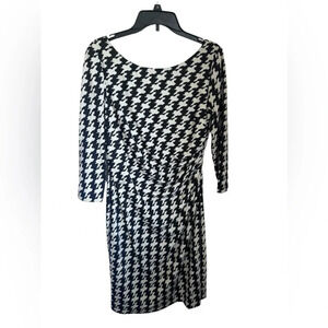 Lauren Ralph Lauren Dress Women's Black and White Houndstooth Sheath Dress 10